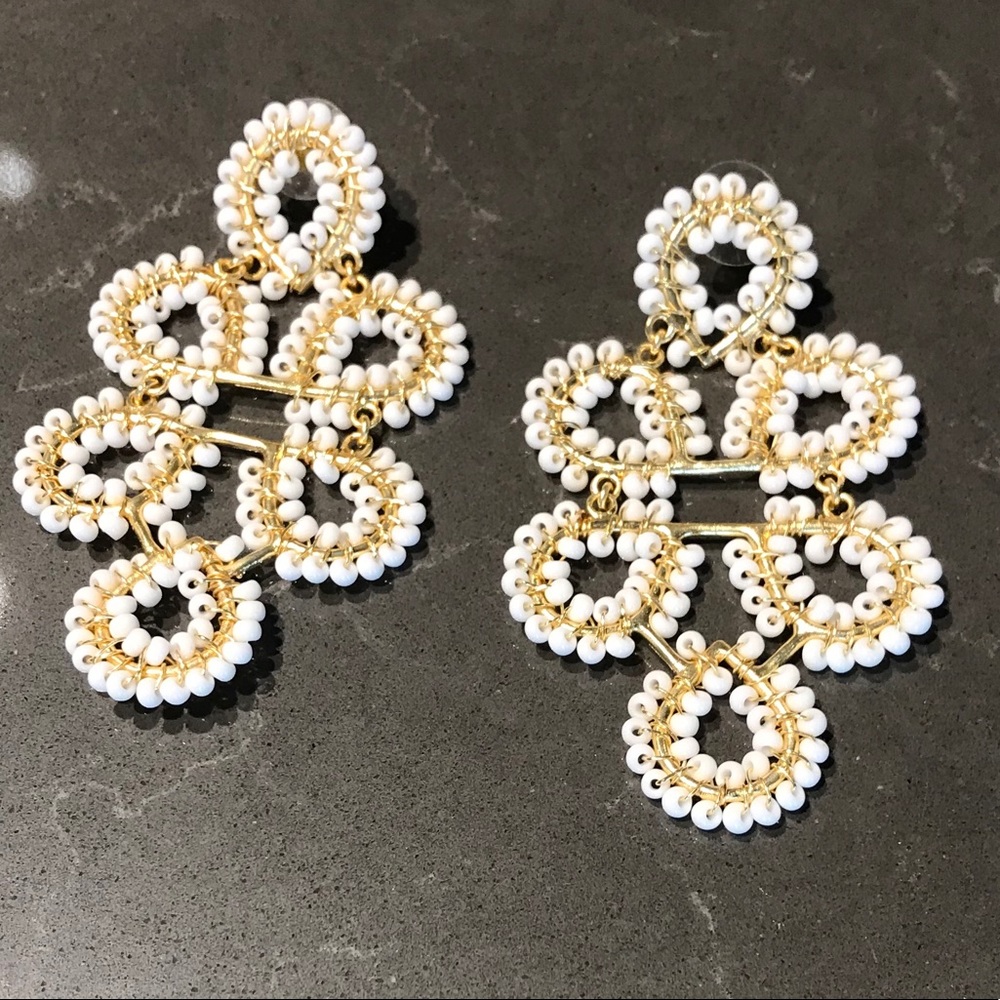 👑 Lisi Lerch Ginger White & Gold Earrings